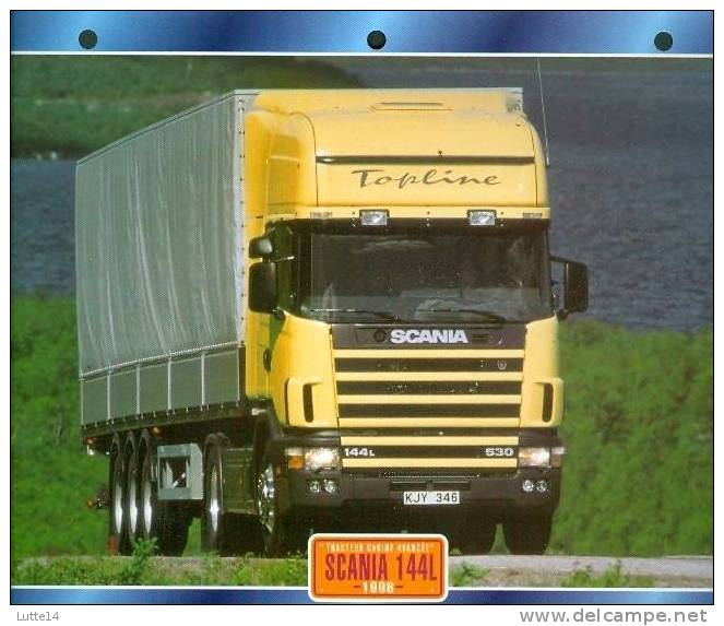 CAMIONS : Fiche éditions Atlas SCANIA 144L (recto: Photo, Verso: Notes Techniques) - Vrachtwagens