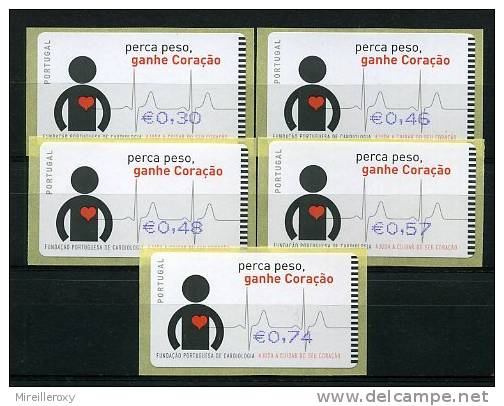 VIGNETTE D´AFFRANCHISSEMENT PORTUGAL FONDATION PORTUGAISE DE CARDIOLOGIE SILHOUETTE COEUR - Timbres De Distributeurs [ATM]