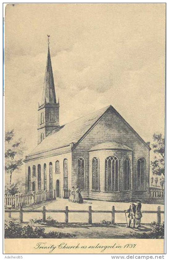 Trinity Church As Enlarged In 1737, Drawing, Destroyed In The Great Fire In 1776 - Adirondack