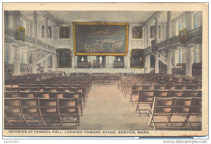 Interior Of Faneuil Hall, Looking Toward Stage, Boston, MA Publ: Abrams, Roxbury, MA - Boston