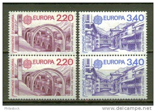 EUROPA ANDORRE N° 358 & 359 ** Paires - 1987