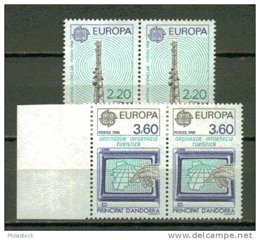 EUROPA ANDORRE N° 369 & 370 ** Paires - 1988