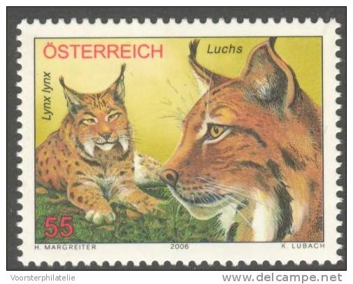 AUSTRIA 2006 ANK 2638 RAUBKATZEN LUCHS CATS CHAT - Unused Stamps