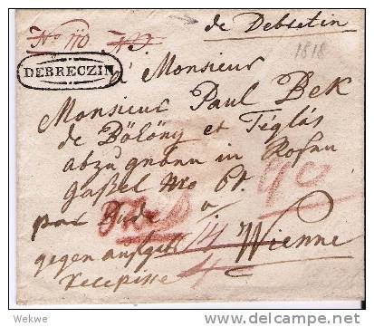 Ung001b// - UNGARN -  De Debreczeni 1818, Als Stempel Sowie  Handschriftlich, Mit Wachssiegel - ...-1867 Préphilatélie