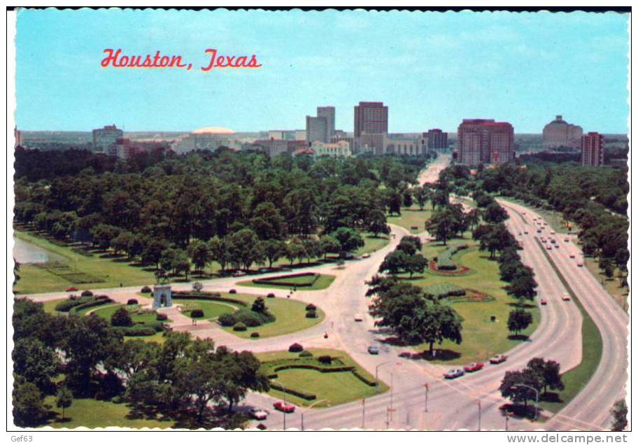 Houston - Panoramic View Of Hermann Park With The Astrodome In The Background - Houston