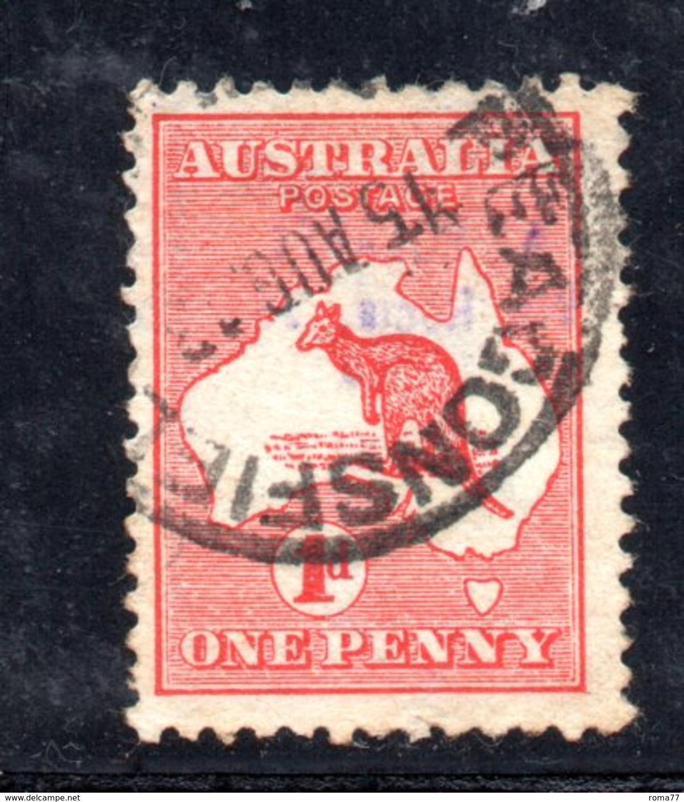 AUS2 - AUSTRALIA , Kangaroos  1 P Rosso Yvert N. 2 Fil Crown On A Capovolta INVERTED - Used Stamps