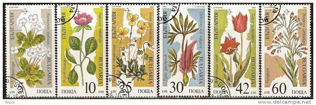 Bulgaria 1989 Mi# 3735-3740 Used - Endangered Plant Species - Usados