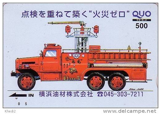 Carte Japon Camion POMPIERS - FIRE BRIGADE FIREMEN Japan Card - FEUERWEHR - BRANDWEER - 36 - Bomberos