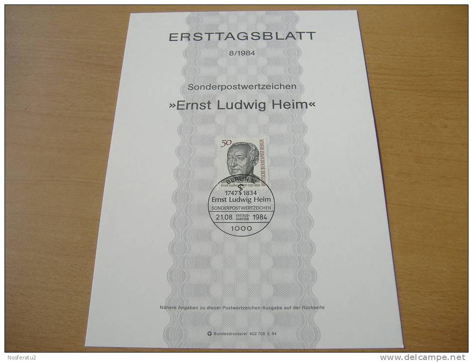 Berlin:ETB 8/1984 Ernst Ludwig Heim - Storia Postale