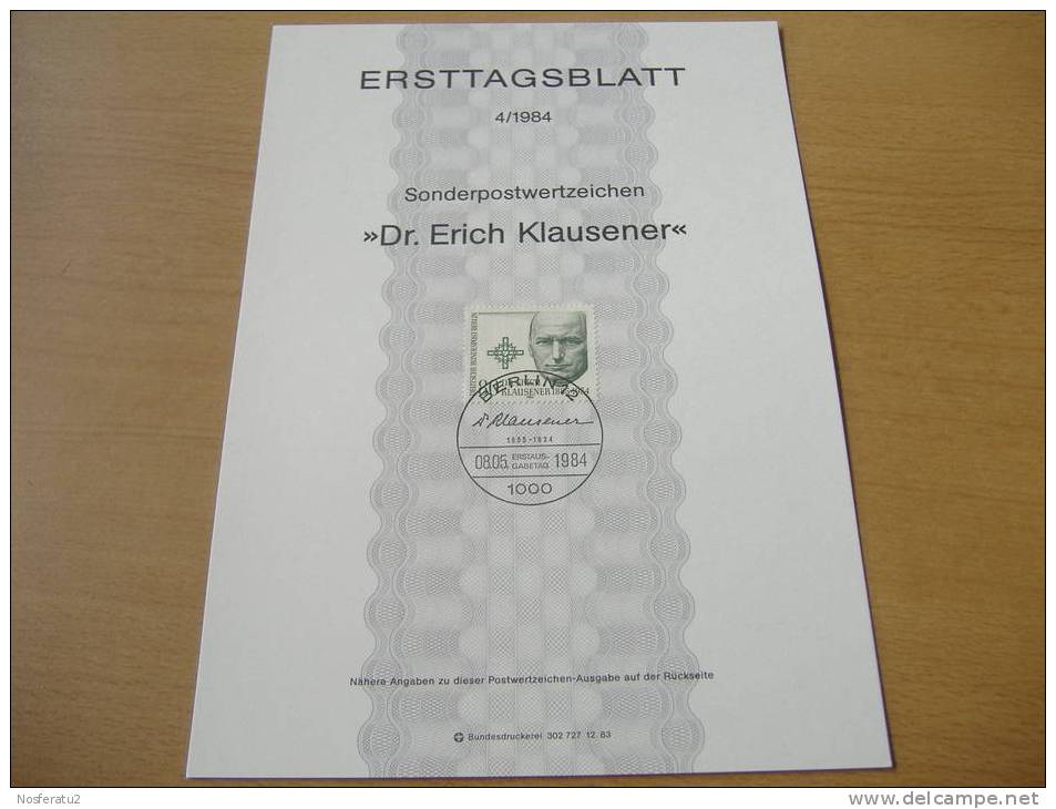 Berlin:ETB 4/1984 Dr.Erich Klausener - Covers & Documents
