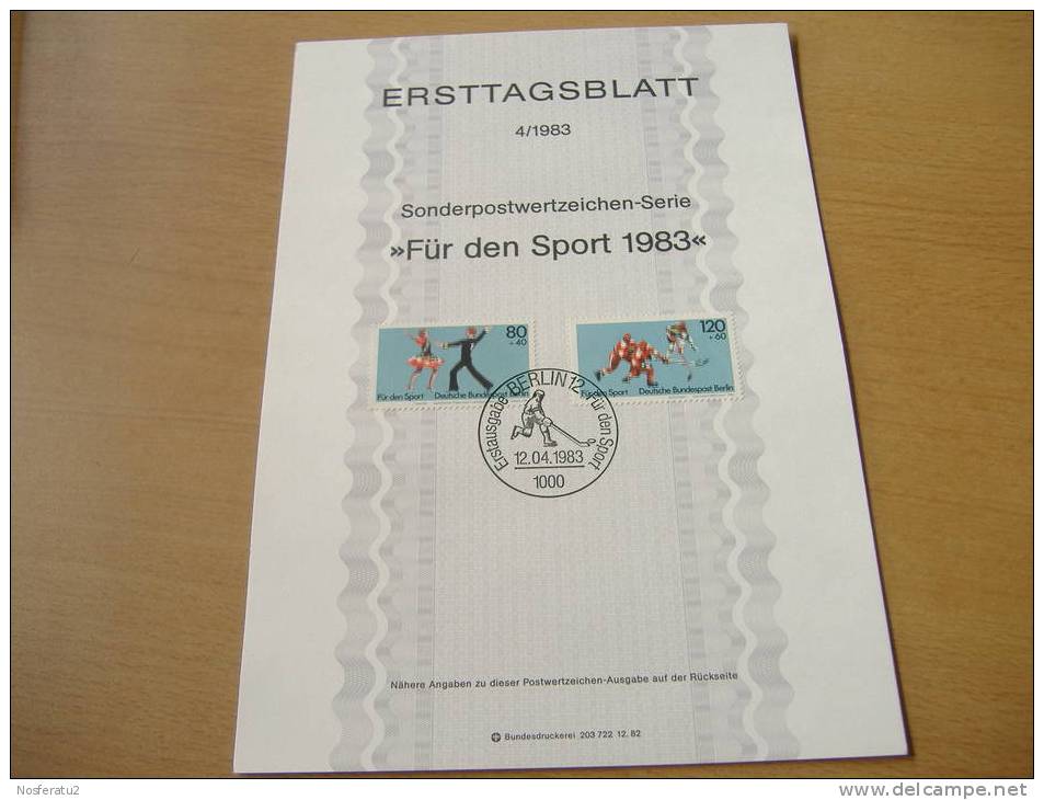 Berlin:ETB 4/1983 Für Den Sport - Cartas & Documentos