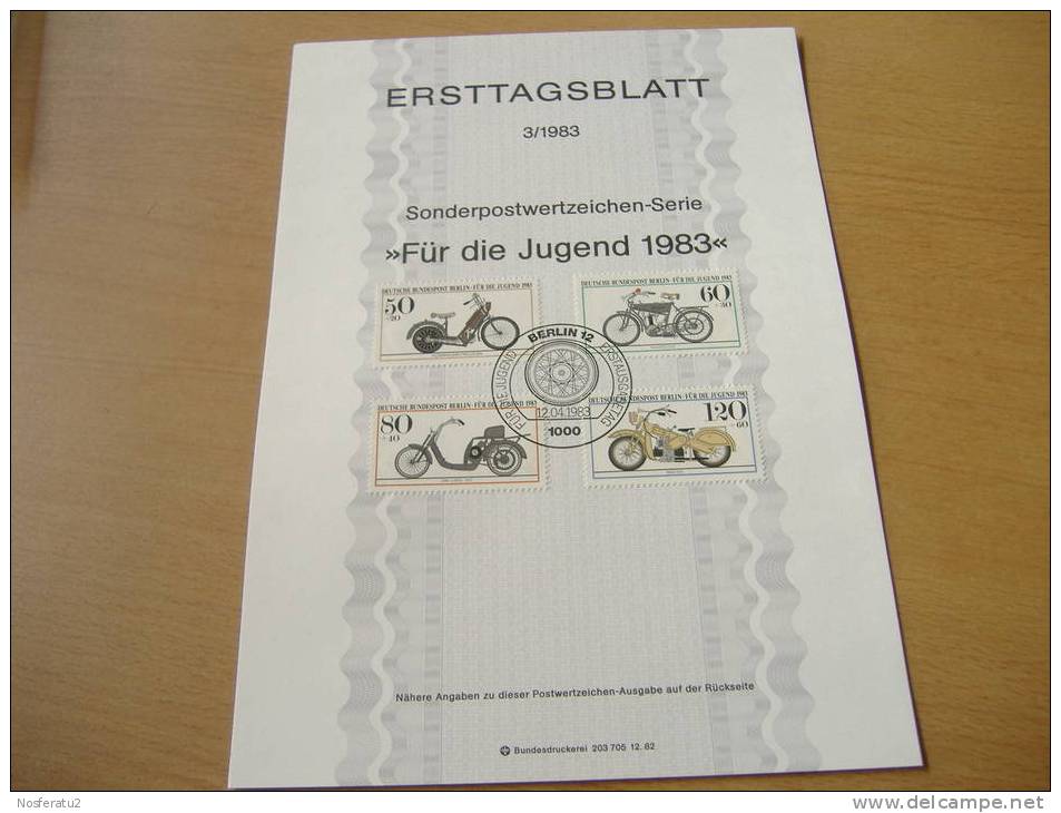 Berlin:ETB 3/1983 Jugend - Historische Motorräder - Lettres & Documents