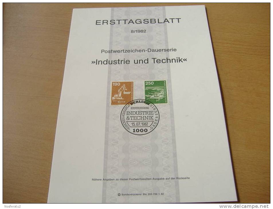 Berlin:ETB 8/1982 Industrie Und Technik - Covers & Documents