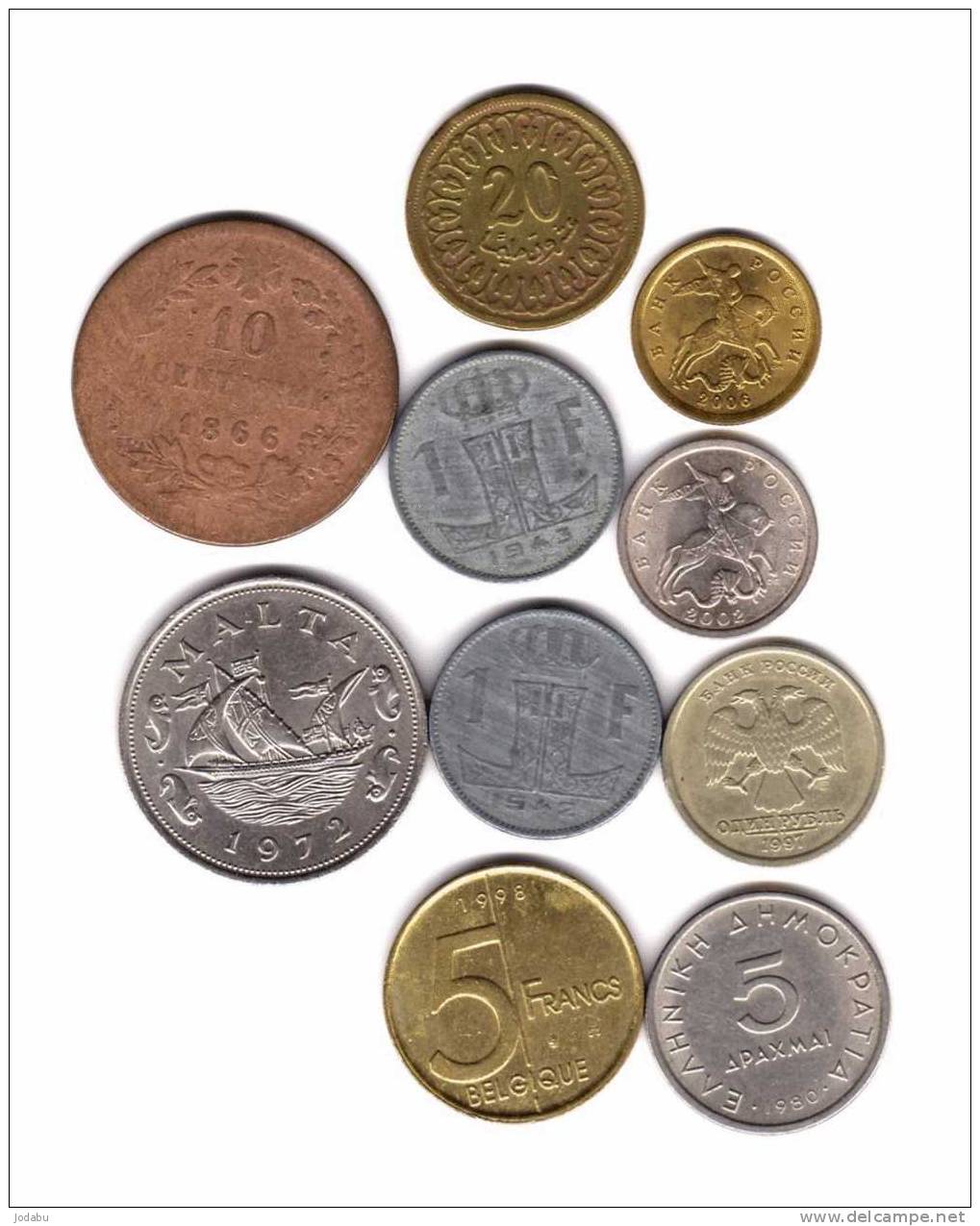 10 Pieces Du Monde  ( Belgique 3 ) (italie 1) (malte 1) (russie 3) (greece 1) (tunisie 1) - Other - Europe