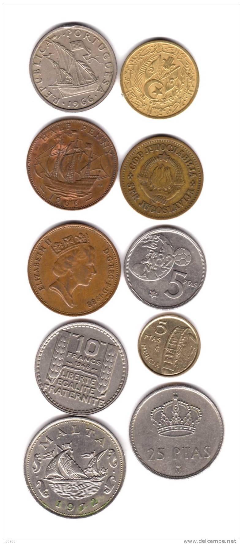 10 Pieces Du Monde  (espagne 3) (malte 1) (angleterre 2) (yougoslavie 1) (france 1) (portugal 1) (algerie 1) - Other - Europe