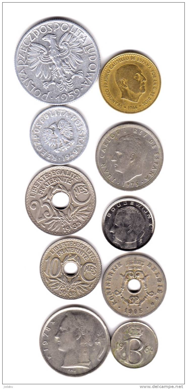 10 Pieces Du Monde  (belgique 4) (espagne 2) (france 2) (pologne 2) - Andere - Europa