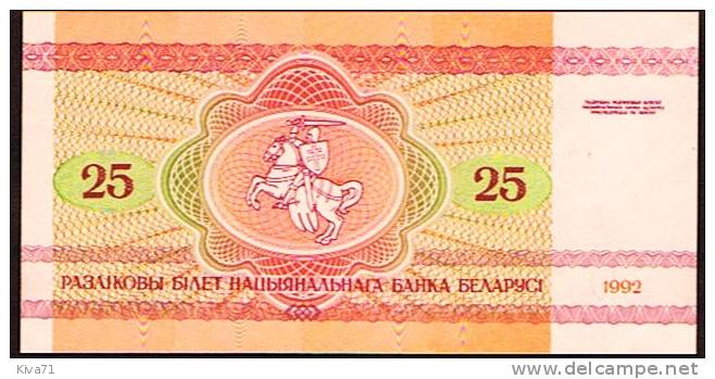 25  Rublei  "BIELORUSSIE"  Elan 1992    UNC    Ro 8 - Belarus