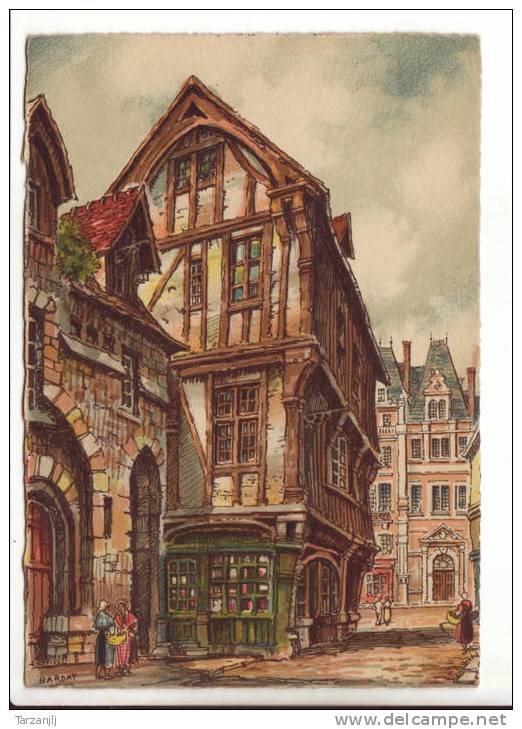 CPSM De Rouen (Seine Maritime 76) Illustrée Par Barday: La Rue Saint Romain - Barday