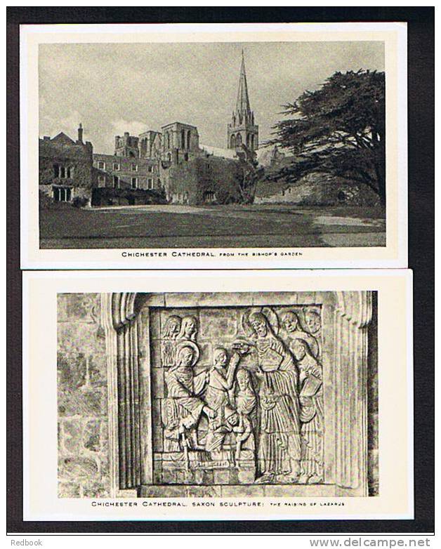6 Raphael Tuck Postcards Chichester Cathedral Sussex - Ref 304 - Chichester