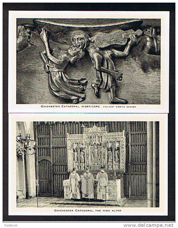 6 Raphael Tuck Postcards Chichester Cathedral Sussex - Ref 304 - Chichester