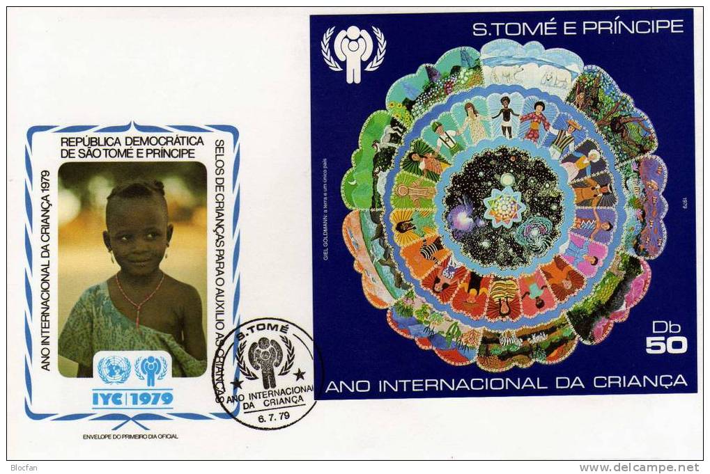 UNO Jahr Des Kindes 1979 Phantasie St. Thomas Insel 579/2 + Block 34 Auf 2FDC 80€ - UNESCO