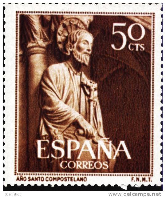 Postcard Camino De Santiago. Año Santo Compostelano. Spanish Stamp Picture - Santiago De Compostela