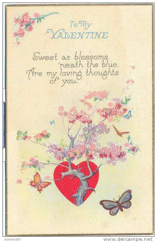 To My Valentine, Tree, Butterflies, Heart 1925 - Valentine's Day