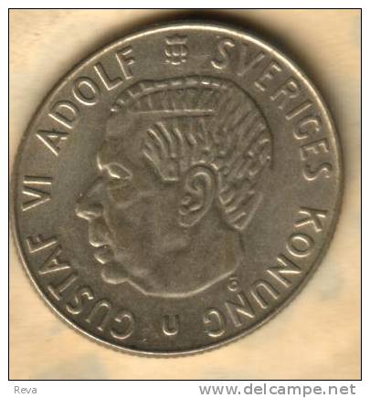 SWEDEN 1 KRONA  EMBLEM  FRONT  MAN HEAD BACK 1968  SILVER READ DESCRIPTION CAREFULLY !!! - Sweden