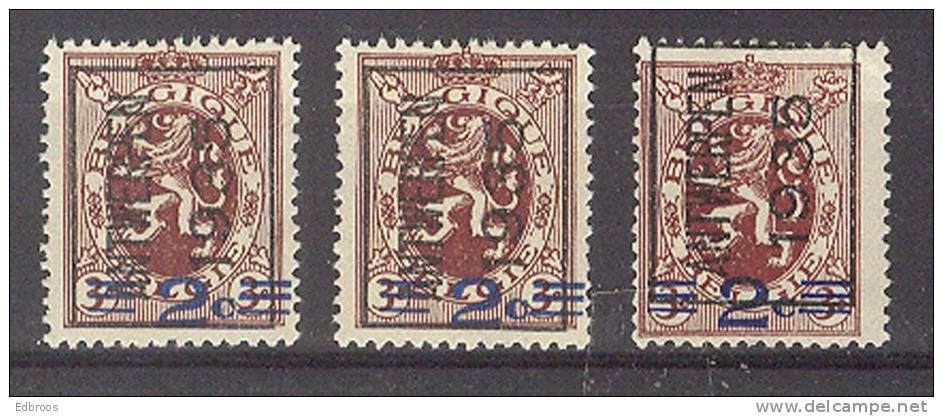 België/Belgique  Preo  V 287A 2x  XX  + 1x O Aan/à 20 %. - Typo Precancels 1951-80 (Figure On Lion)