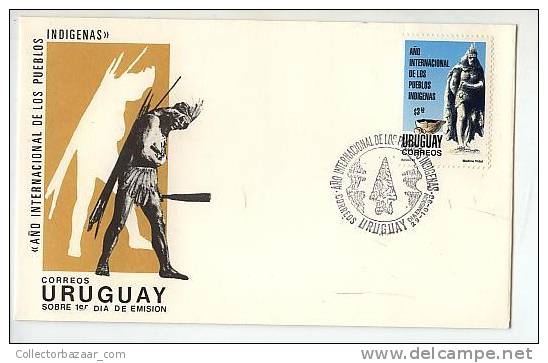 URUGUAY FDC COVER ETHNIC INDIAN  STONE TOOL - American Indians