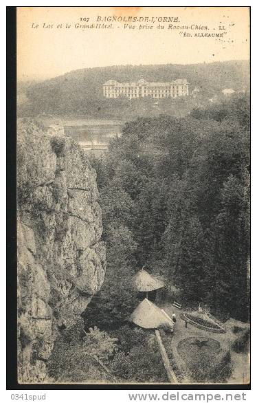 1927 France  61 Bagnoles   Daguin   Bagnole De L´Orne  Lac Et Grand Hotel  Thermes - Hydrotherapy