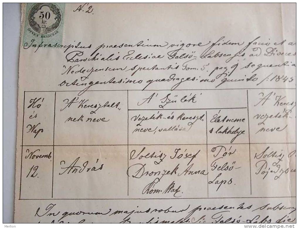 Andreas Soltesz - Anna Dronszek - Fels&#337;-Labs - LAPS - Spišská Szepes Vm.  1875  DI-43-2 - Manuscripts
