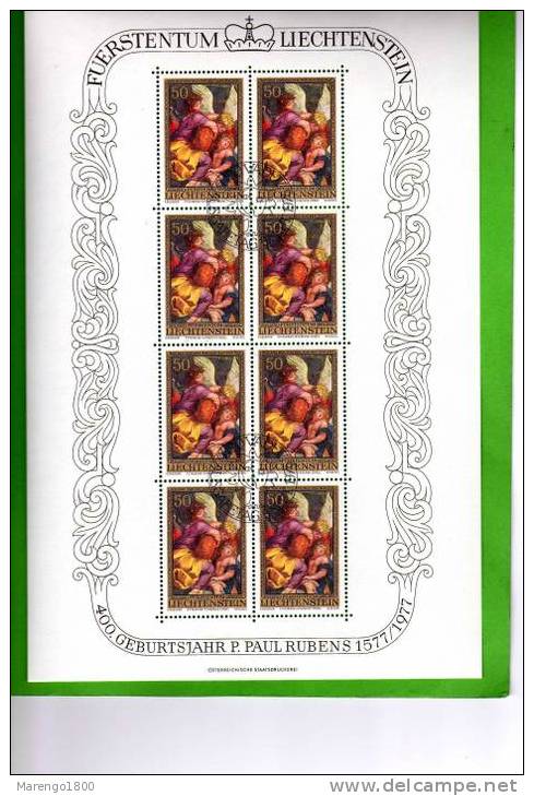 Liechtenstein 1977 - Rubens - 3 Full Sheets With 1st Day Canc. - Blocks & Sheetlets & Panes