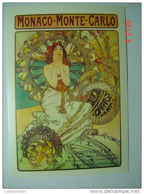 5833   ALPHONSE MUCHA ILUSTRADOR  MONTE CARLO   COPY COPIA  REPRO  YEARS / AÑOS  1993 - Mucha, Alphonse