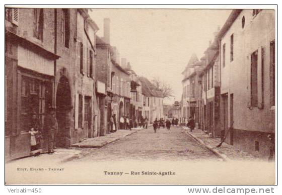 58..CP..TANNAY..RUE SAINTE AGATHE..PLAN ANIME ECRITE SANS DATE..EDIT : EMARD.TANNAY - Tannay