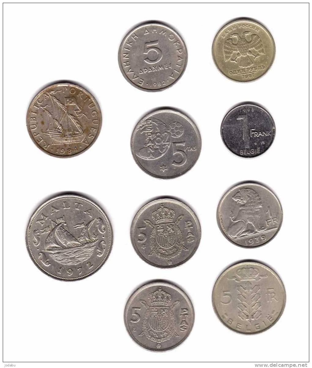 10pieces Du Monde (belgique 3) (espagne 3) (greece 1) (malte 1) (portugal 1 (russie 1) - Otros – Europa