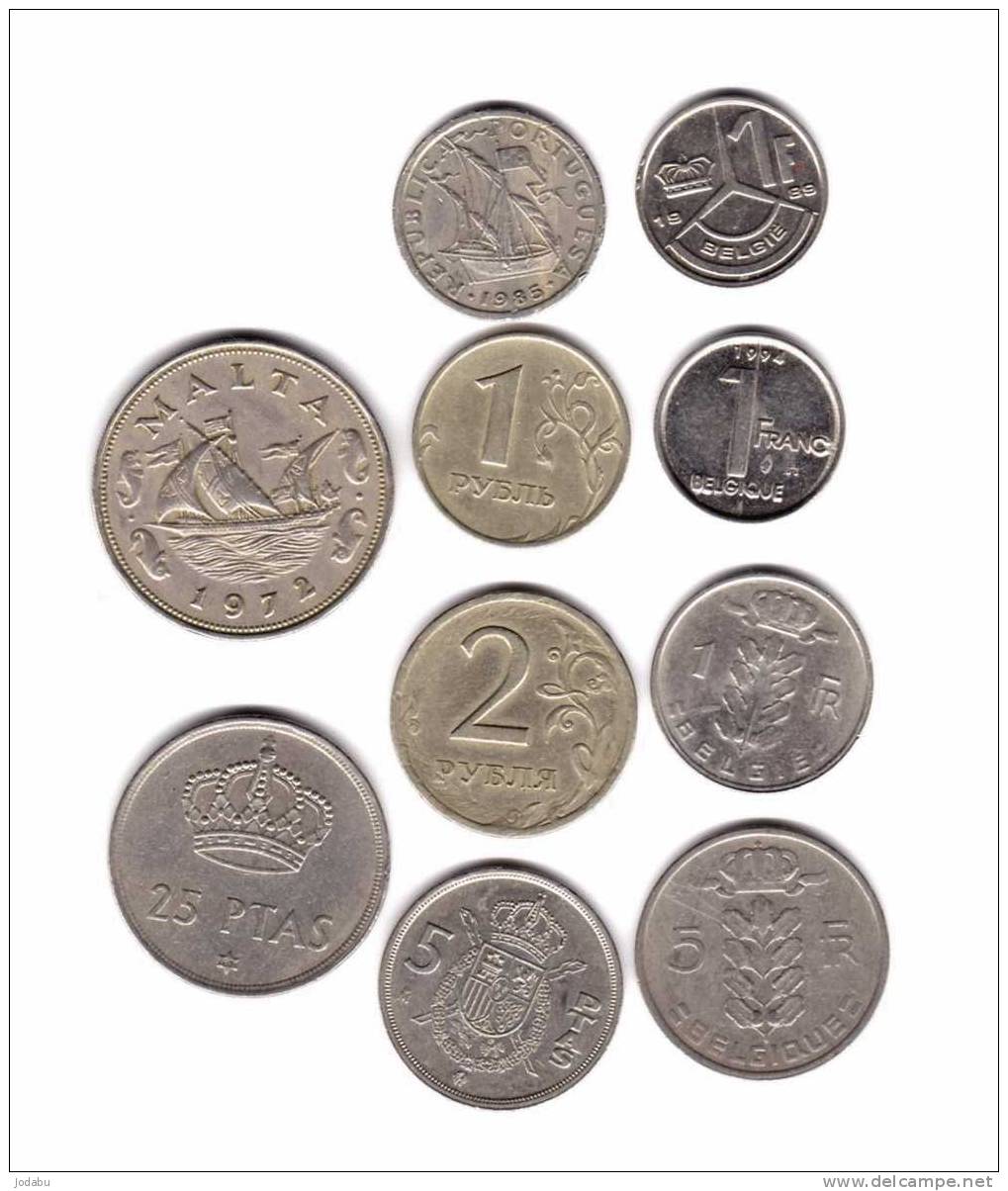 10pieces Du Monde (belgique 4) (espagne 2) (malte 1) (russie 2) (portugal 1) - Sonstige – Europa