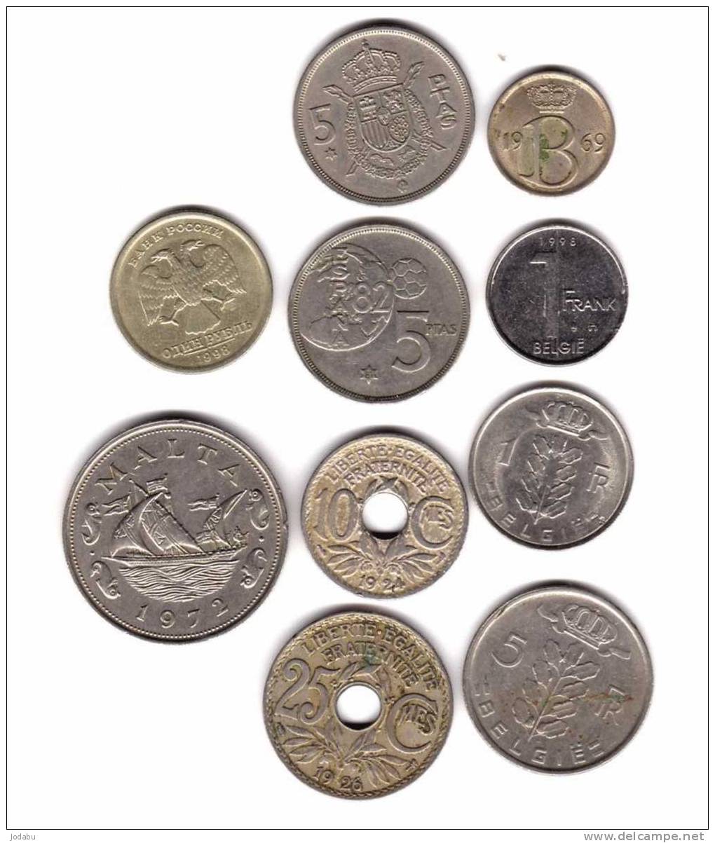 10pieces Du Monde (belgique  4 )   (russie 1 )   (malte 1)  (espagne  2) (france 2) - Otros – Europa