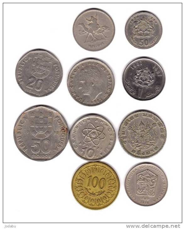 10pieces Du Monde (greece 1) (espagne 1) (soudan 1) (maroc 2) (portugal 2) (thailande 1) (tunisie 1) (ceskoslovaquie 1 - Autres – Europe