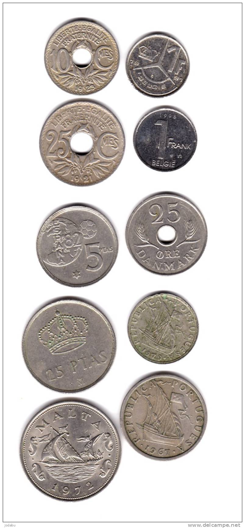 10pieces Du Monde   (espagne 2) (belgique  2) (danemark 1) (malte 1) (france 2) (portugal 2) - Other - Europe