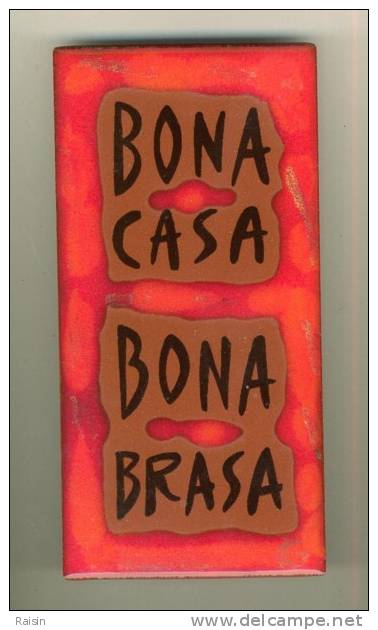 Objet Décoratif Mural Catalan  "Bona Casa Bona Brasa"(bonne Maison,bon Feu,bonne Braise)carreau Céramique  émaillé  TBE - Populaire Kunst