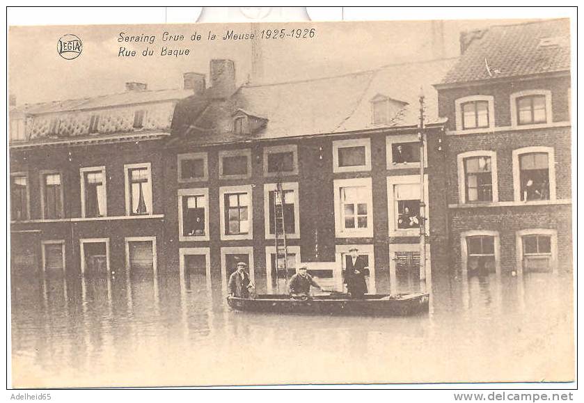 Seraing, Crue De Le Meuse (overstroming, Flood) Rue Du Baque Animée - Inondations