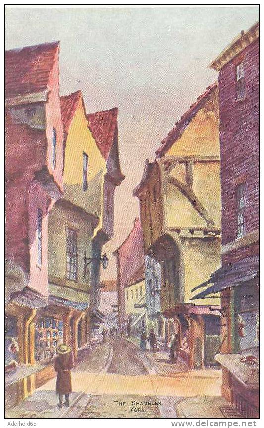 Water Colour, Aquarel, Aquarelle, T. Guy, York, The Shambles, Ca 1910 The Artist Series, JW Ruddock, Lincoln - York