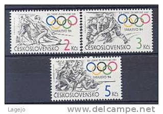 TCHECOSLOVAQUIE 2570/72 Jeux Olympiques Hiver Sarajevo - Neufs