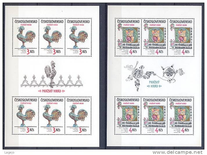 TCHECOSLOVAQUIE 2591/92 Feuille Trésors Du Chateau De Prague - Unused Stamps