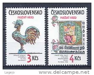 TCHECOSLOVAQUIE 2591/92 Trésors Du Chateau De Prague - Coq - Unused Stamps