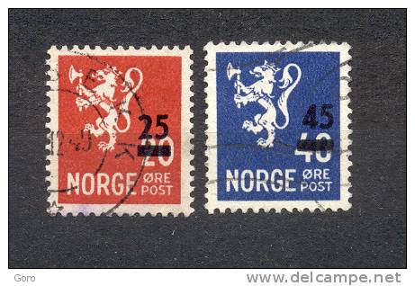 Noruega  1949.-  Y&T Nº   309/310 - Usados