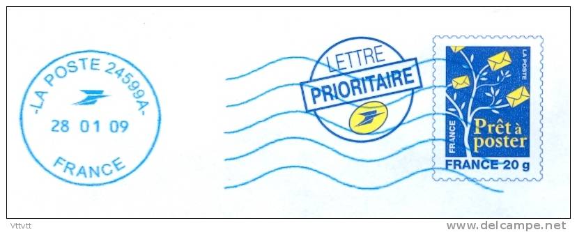 PAP Repiquage "Ne Laissez Pas La Violence S'installer, Réagissez" Avec Néopost Bleue LA POSTE 24599A (28-01-09) Nounours - PAP: Private Aufdrucke