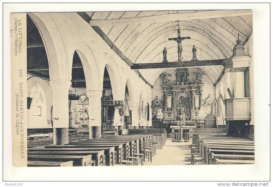 Carte De Saint Martin Aux Buneaux Intérieur De L' église ( Peu Courante ) - Autres & Non Classés