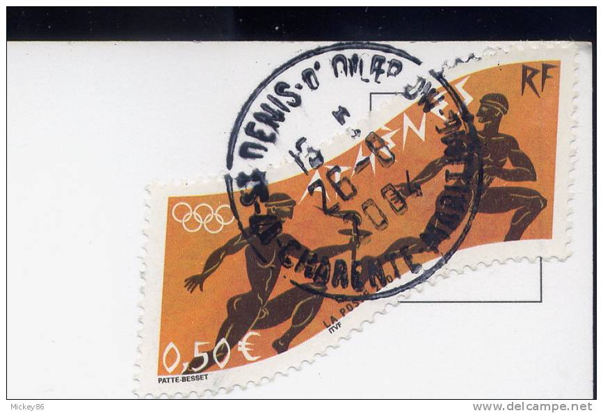 France--2004--tp  Jeux Olympiques Athènes Seul Sur Carte Postale St Denis D´Oléron-cachet Rond St Denis - 1961-....